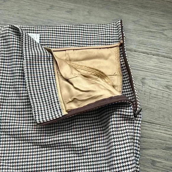 ZARA |  Brown and blue gingham patterned ankle pants - Picture 7 of 11